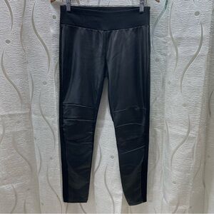 Mile End Moto Leggings Women Size 4 Black Excellent Faux Leather Paneled Biker